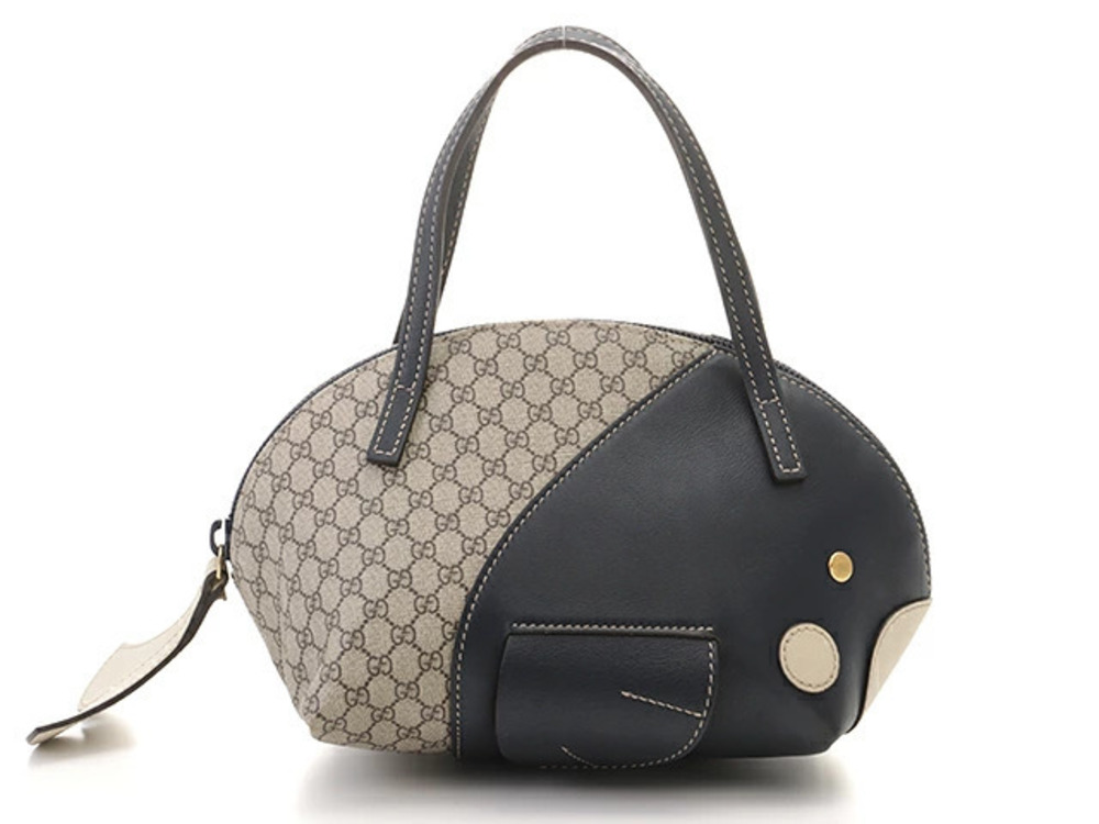 Gucci Handbag Whale Beige Cream Navy Blue